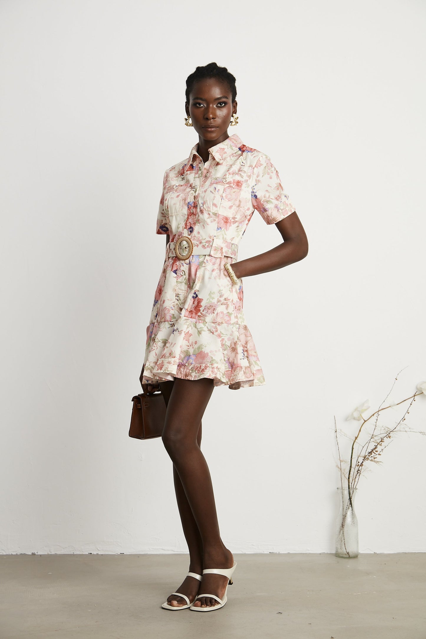 Axelle belted floral-print mini dress (US Only)