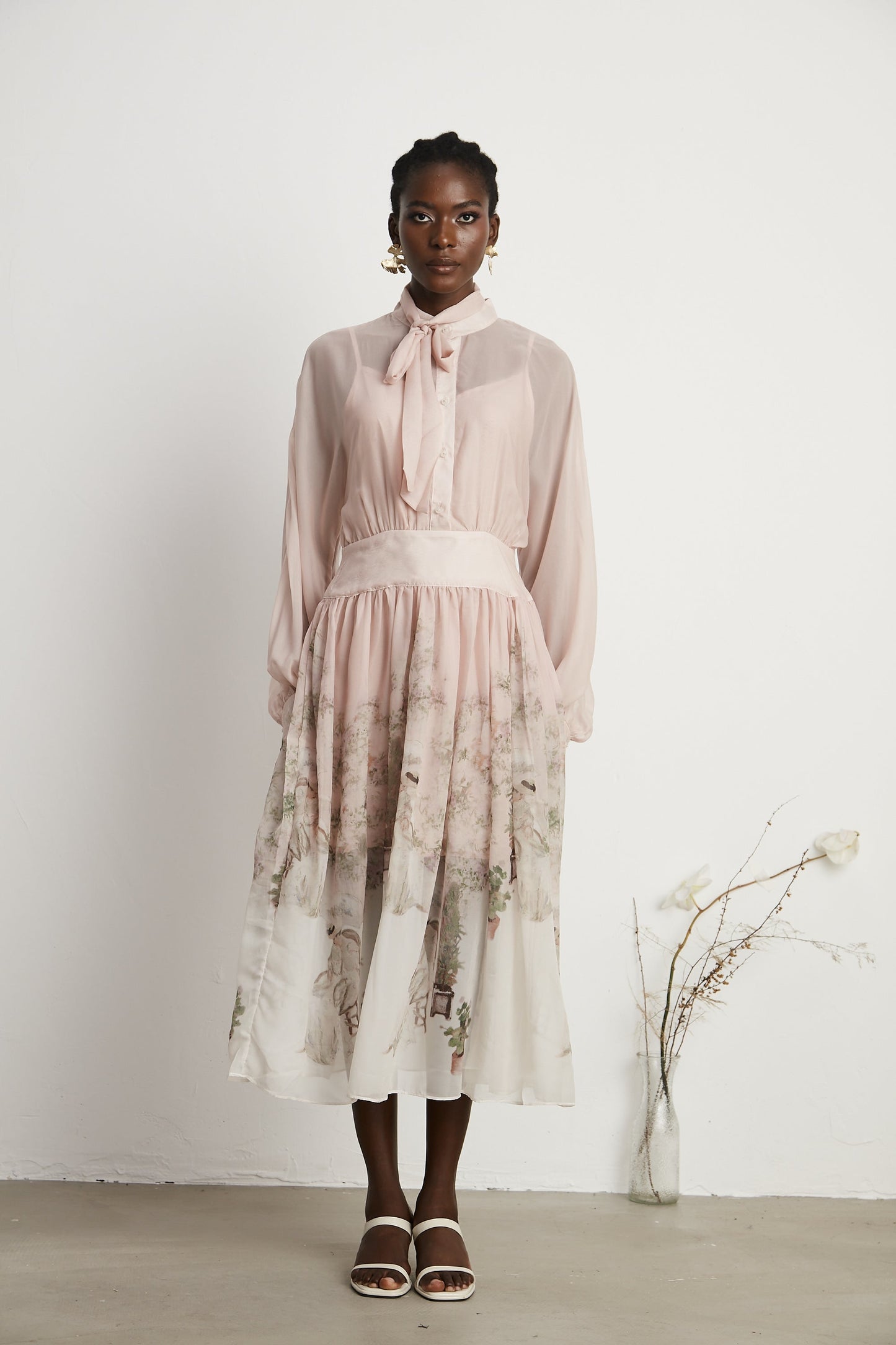 Georgie nature-print midi dress (US Only)