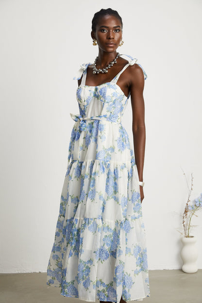 Sylvie floral-print pleated midi dress(US Only)