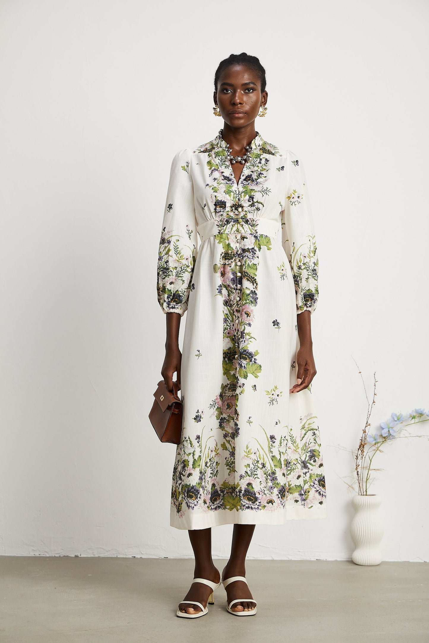 Joséphine floral-print midi dress