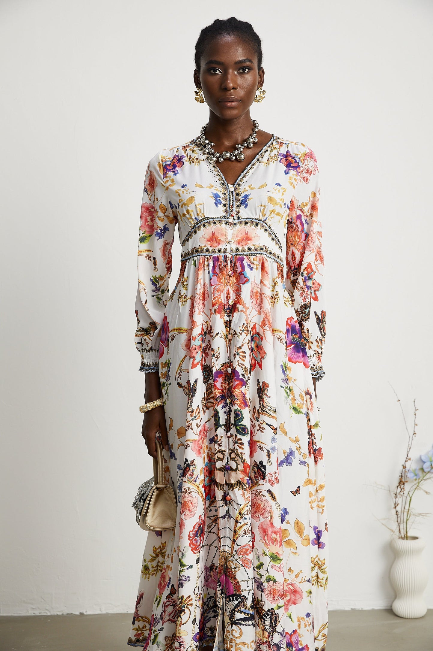 Airina floral V-neck maxi dress (US Only)