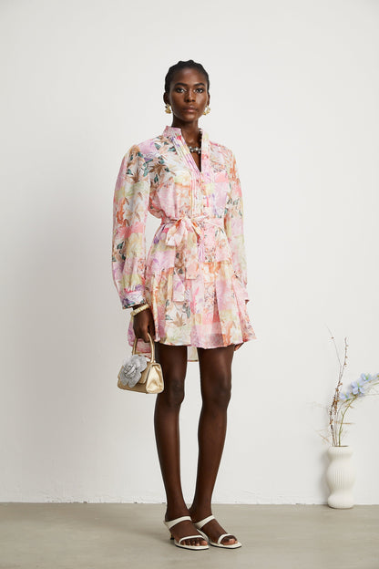 Honorine floral-print flared mini dress