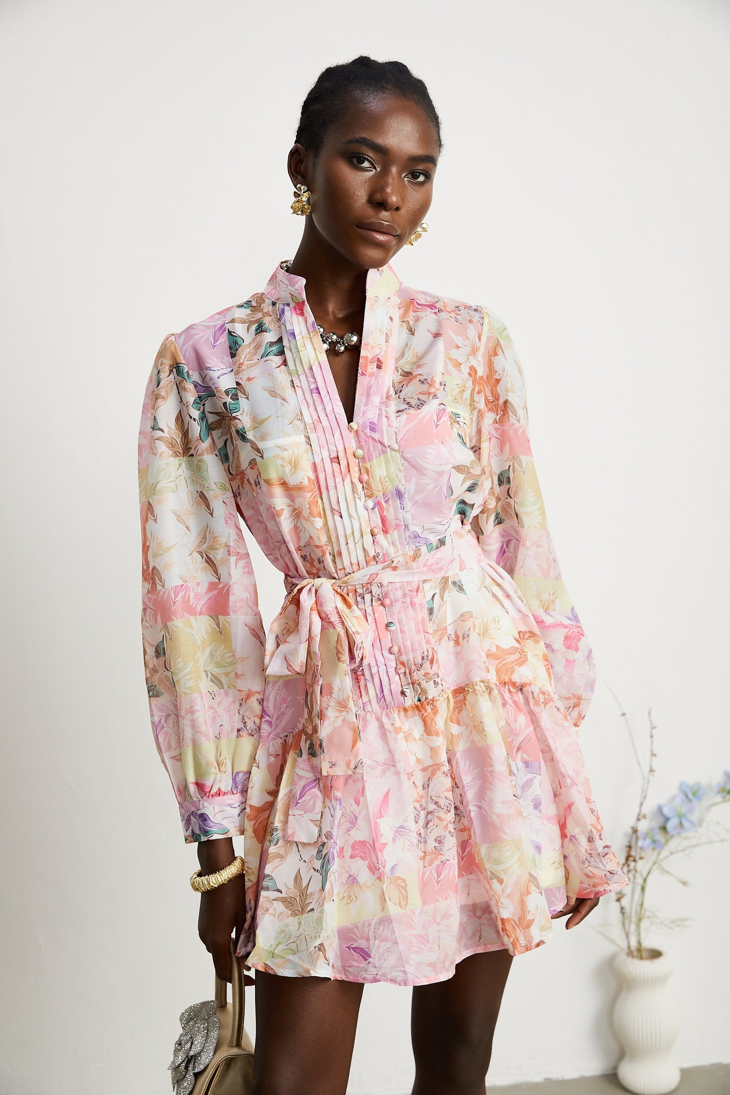 Honorine floral-print flared mini dress（US Only）