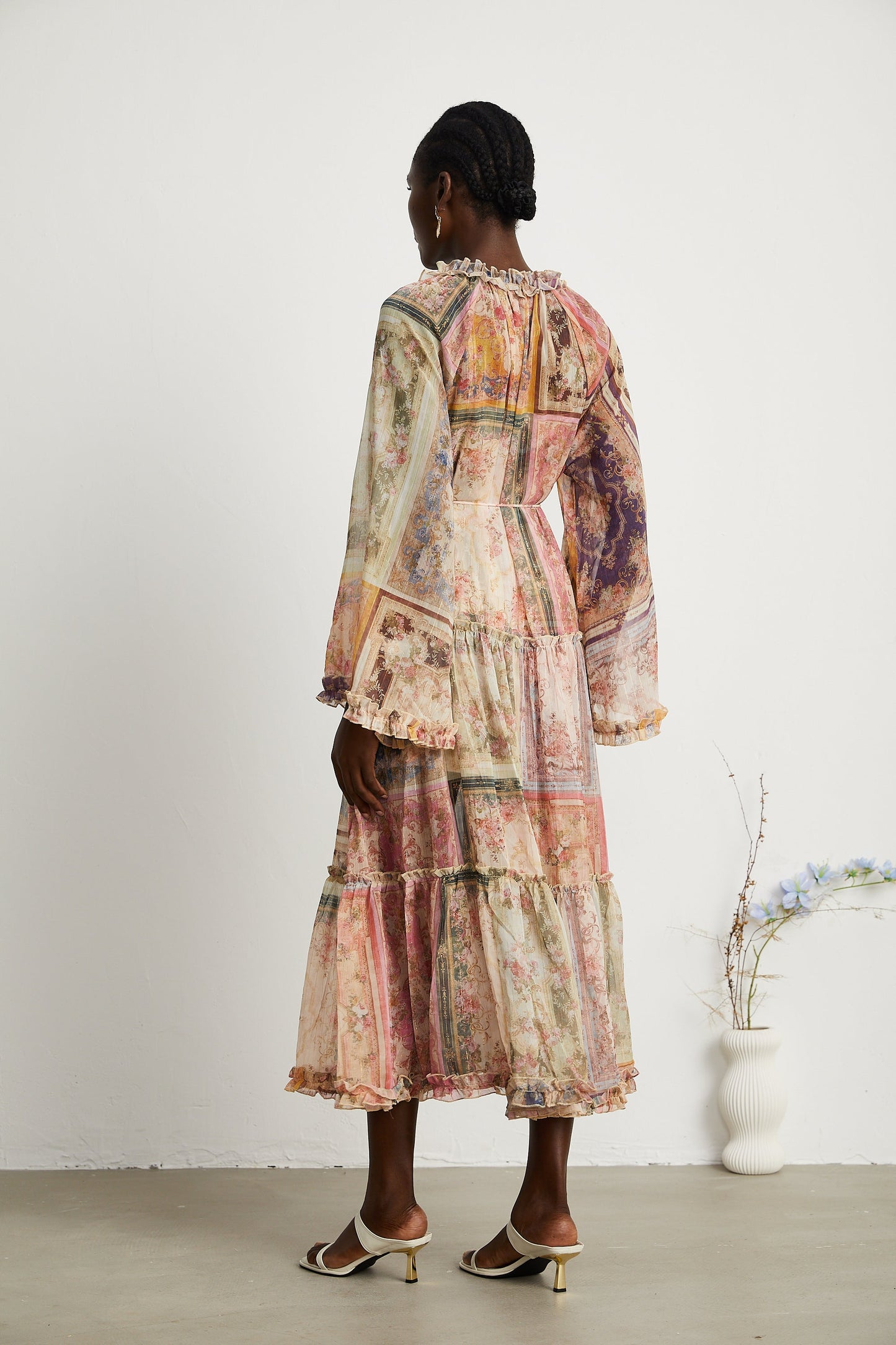 Justine pattern print midi dress