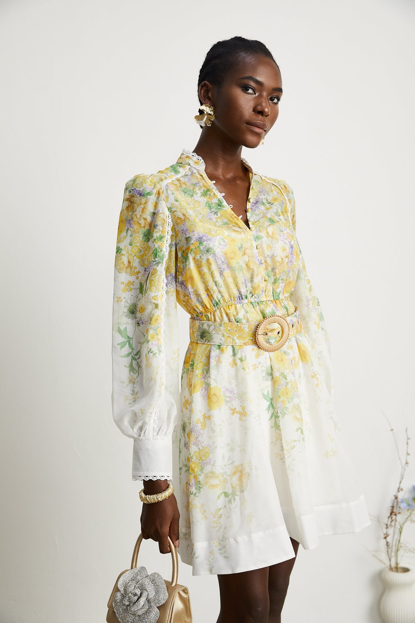 Priscille floral-print mini dress (US Only)