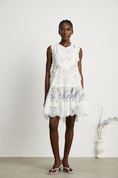 Dionne lace patch mini dress