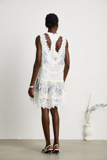 Dionne lace patch mini dress