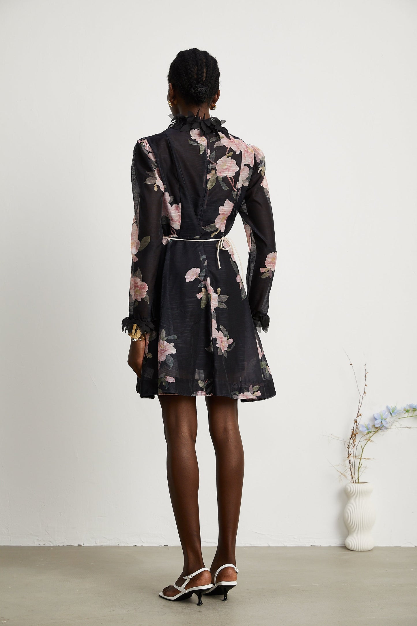 Mariah semi-sheer flower mini dress (US Only)