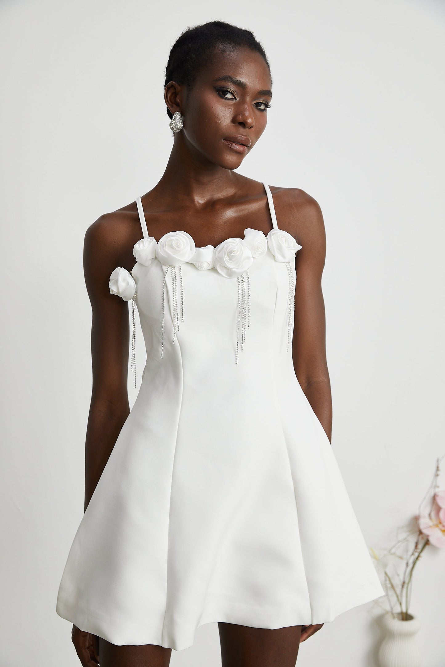 Hermine faux-floral embellished mini dress (US Only)