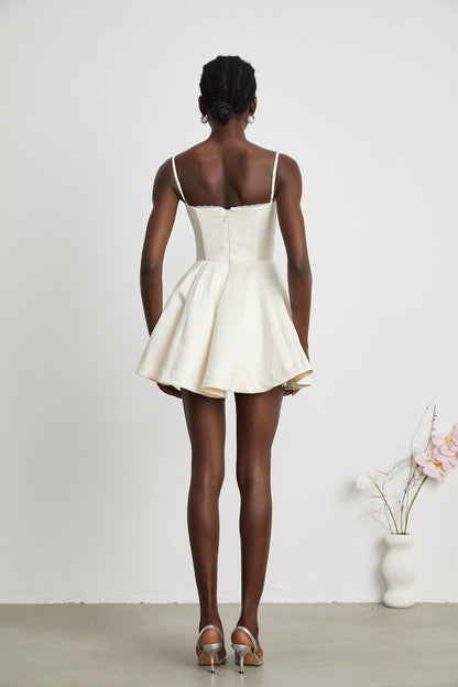 Saira tulle flared mini dress
