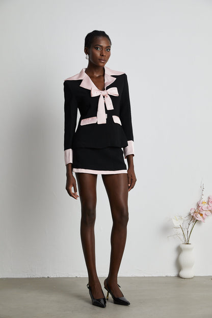 Uaine black jacket & skirt matching set