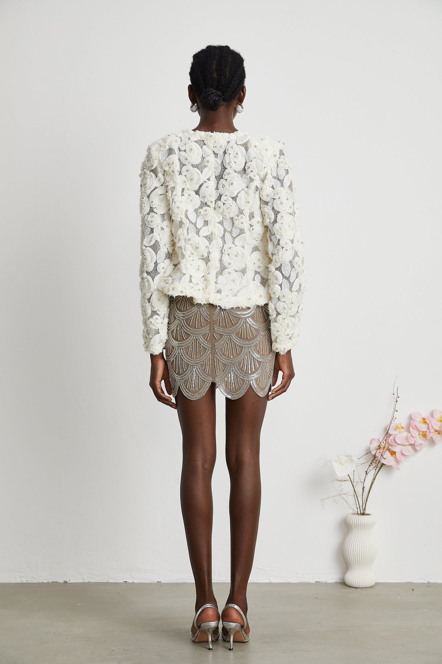 Marianne floral-appliqué embellished jacket
