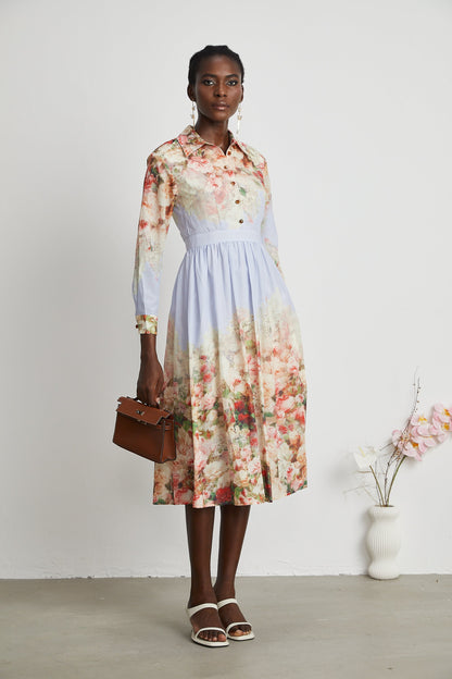 Sylvie floral-print pleated midi dress