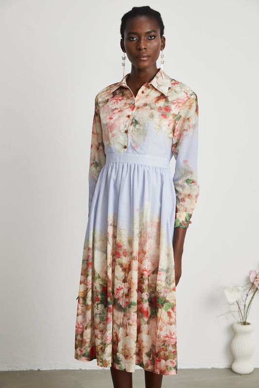 Sylvie floral-print pleated midi dress