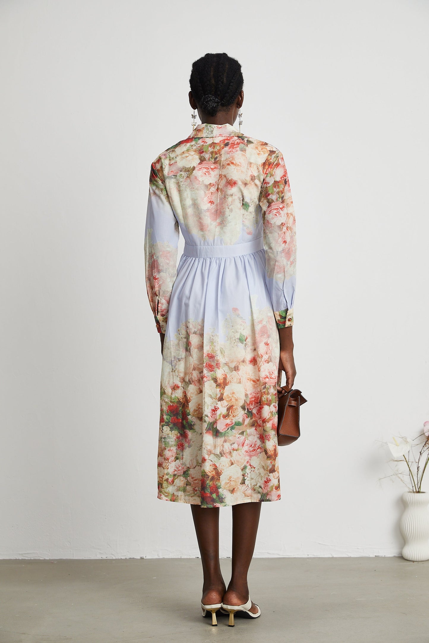 Sylvie floral-print pleated midi dress