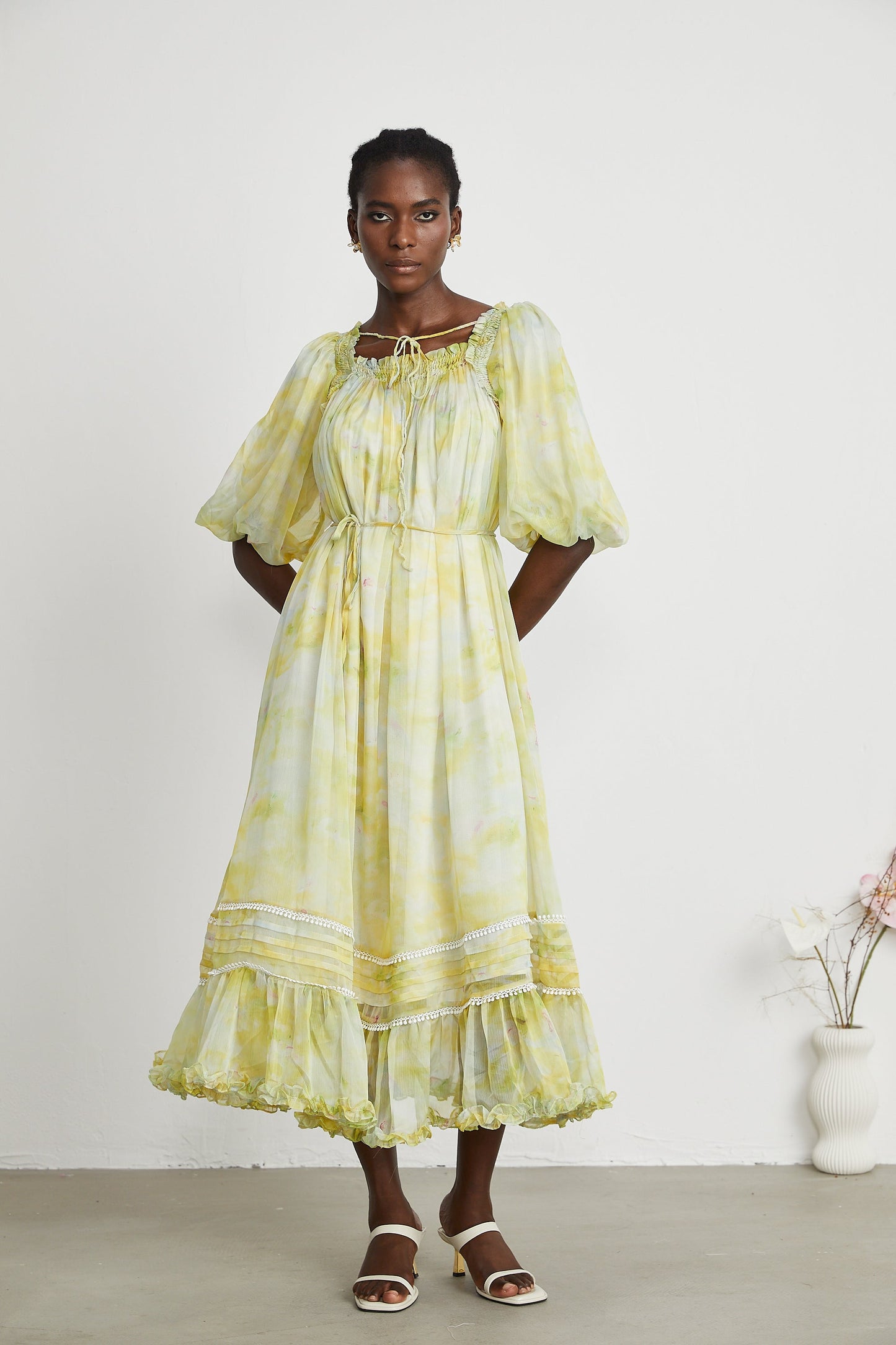 Fabienne ruffled midi dress (US Only)