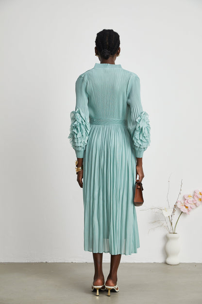 Éloïse faux-flower knitted dress