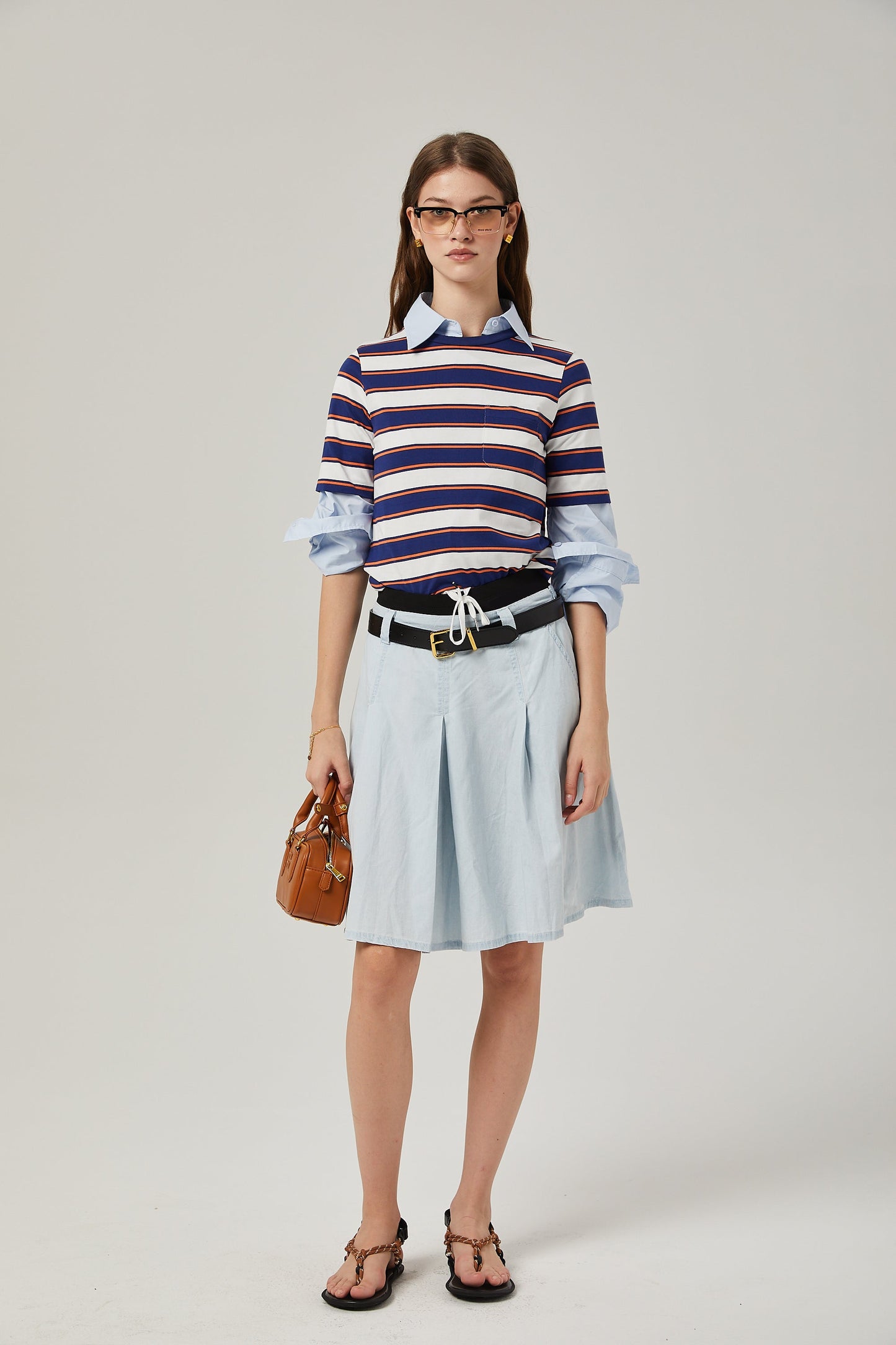 Céleste back-slit cotton shirt