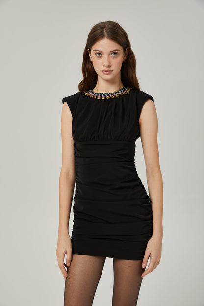 Imani crystal-embellished mini dress