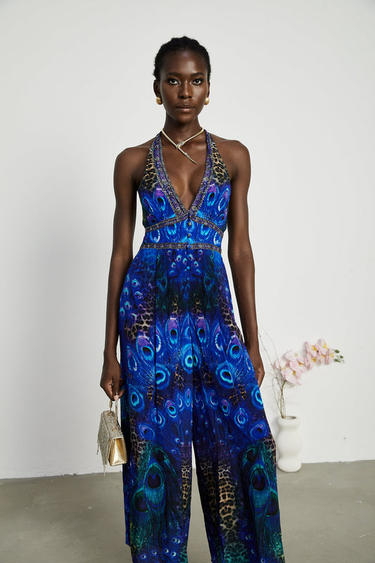 Felicia silk halterneck jumpsuit
