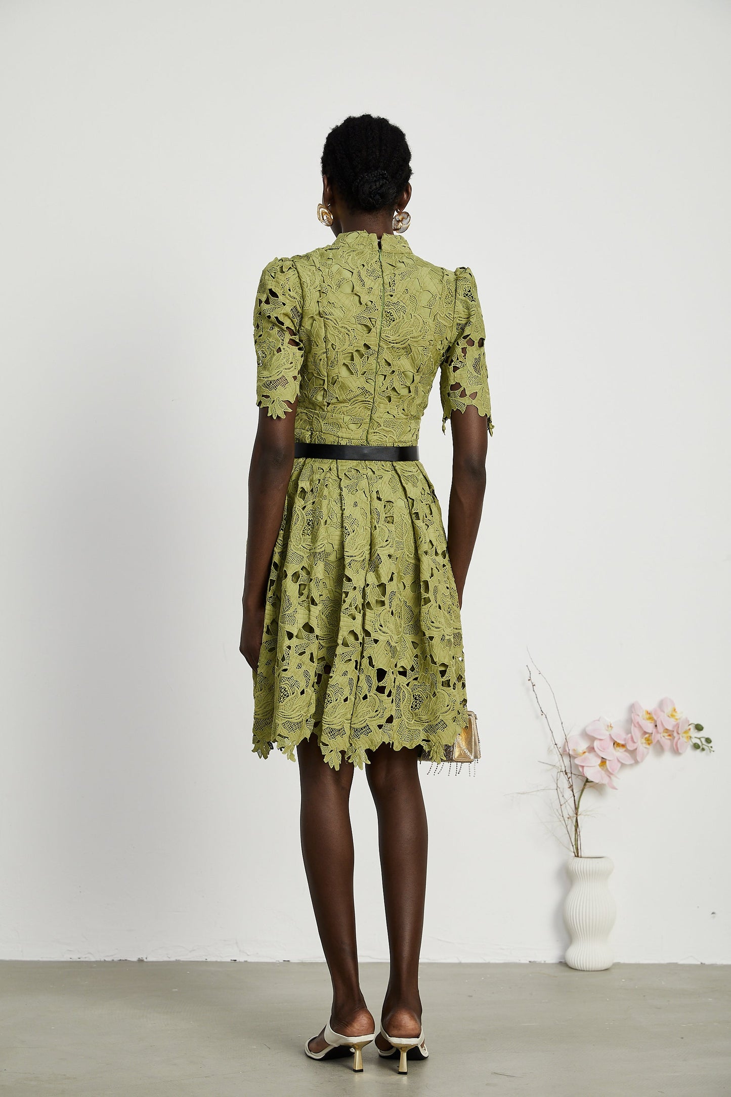 Valérie cut-out embroidered mini dress