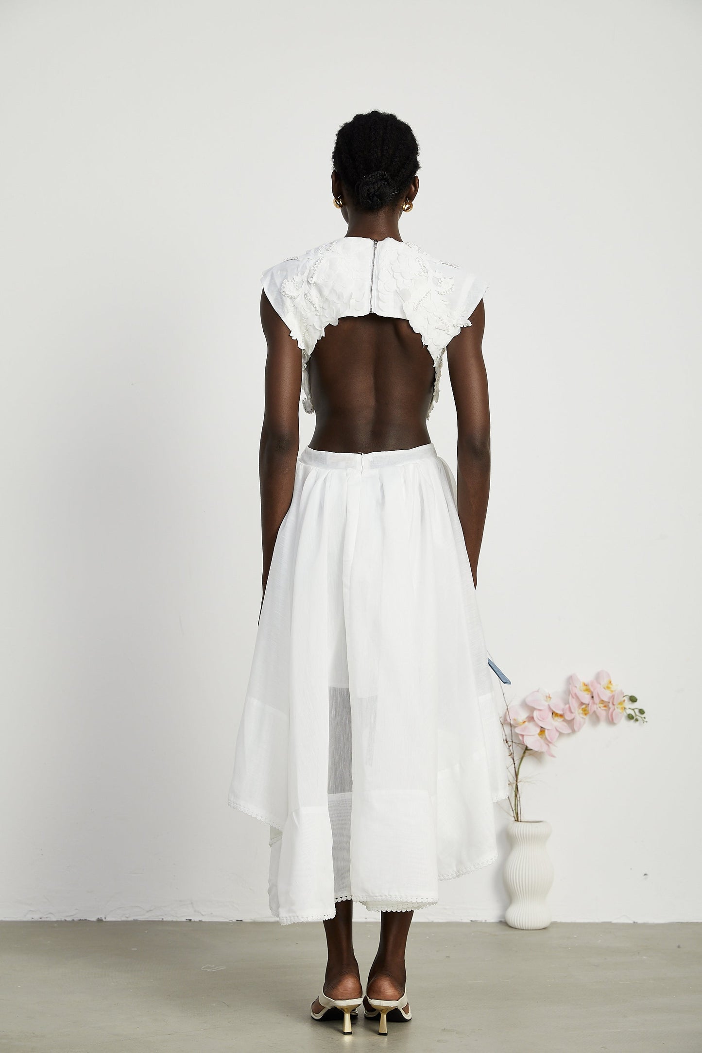 Clémence faux-pearl embellished midi dress (US Only)