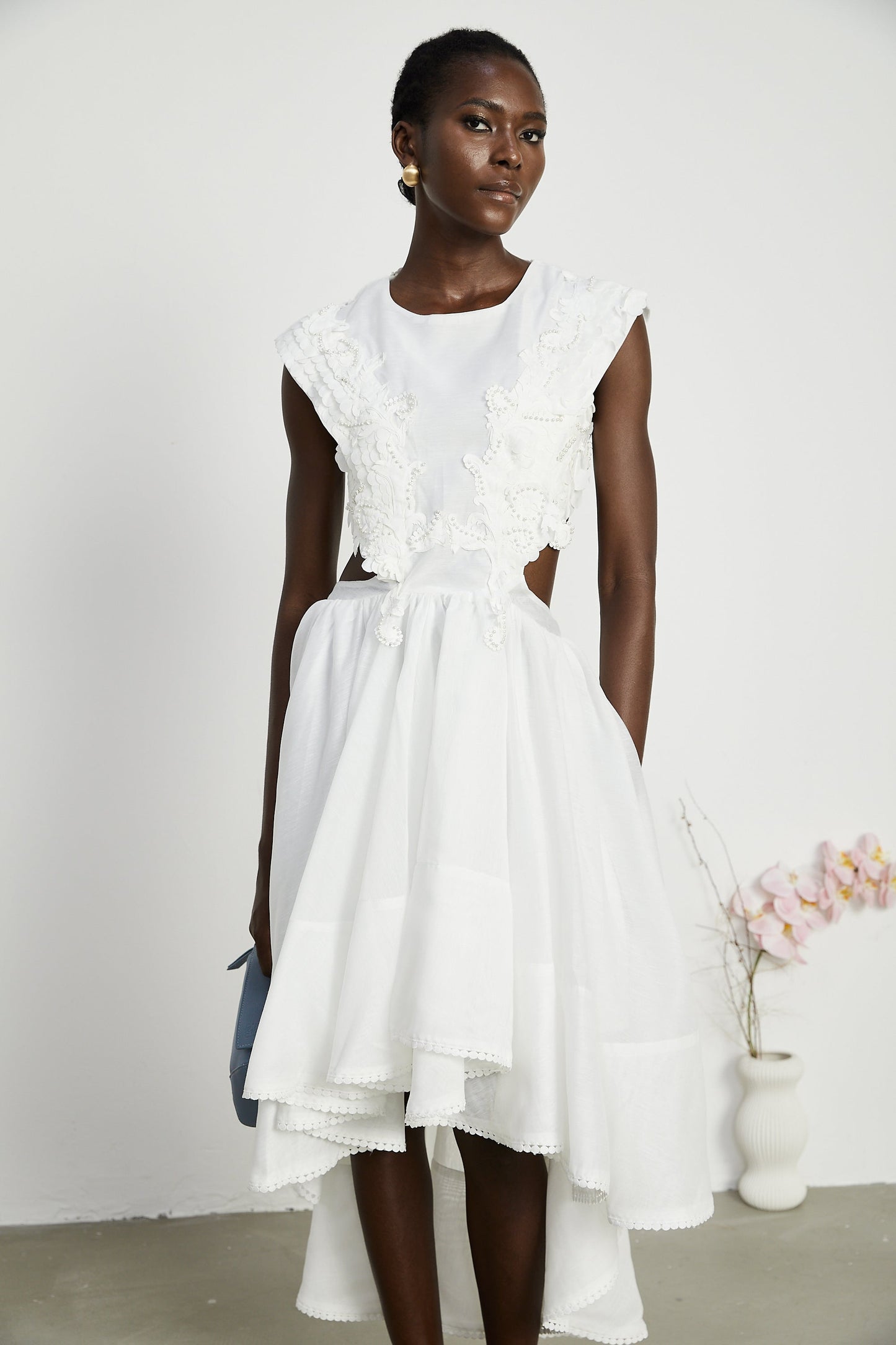 Clémence faux-pearl embellished midi dress (US Only)