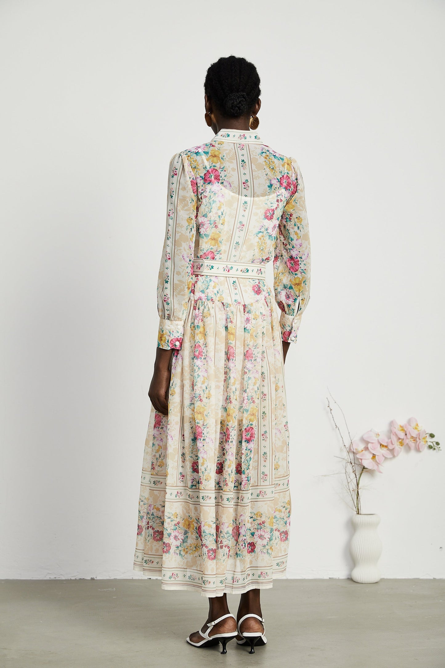 Désirée pleated floral-print midi dress