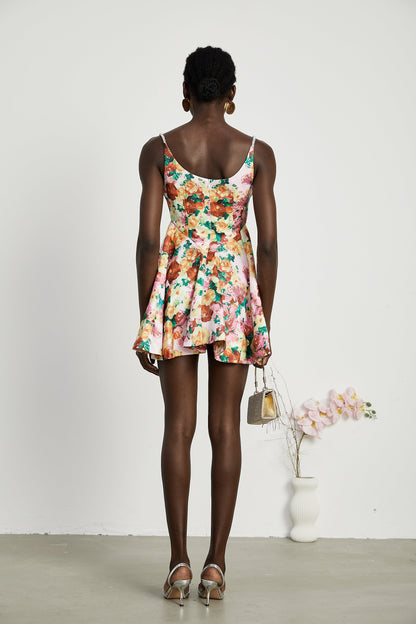 Louise floral-print mini dress
