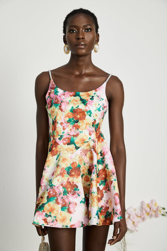 Louise floral-print mini dress