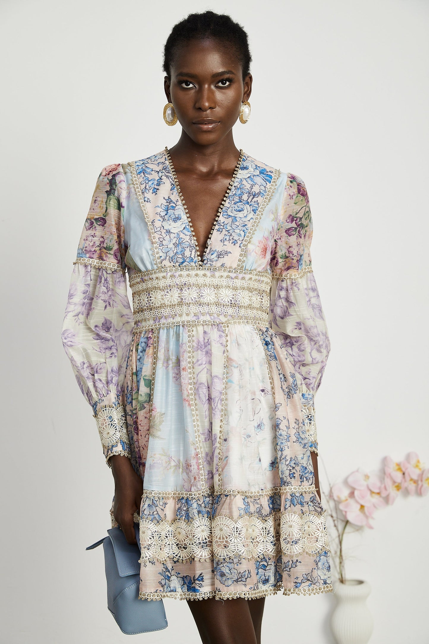 Gaëlle lace-embroidered mini dress (US Only)