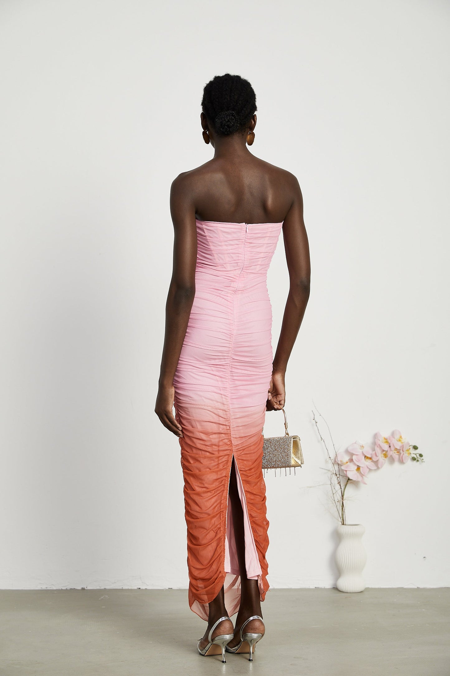 Marjolaine gradient pleated midi dress (US Only)
