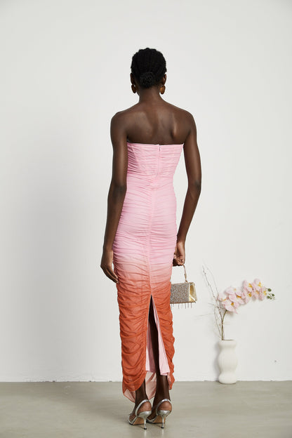 Marjolaine gradient pleated midi dress (US Only)