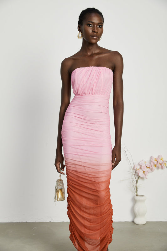 Marjolaine gradient pleated midi dress (US Only)