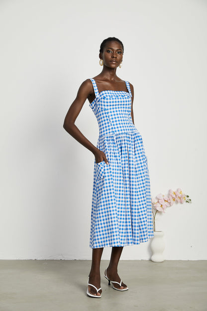 Diane gingham midi dress