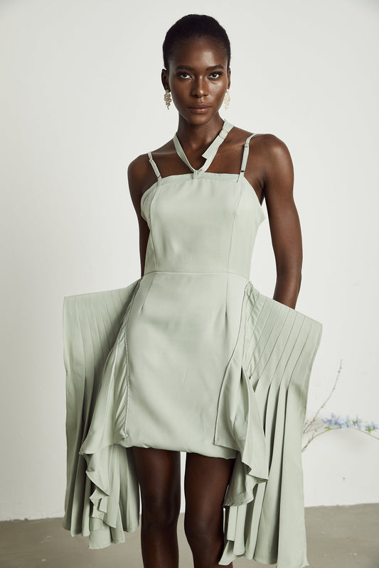 Michel layered-hemline midi dress