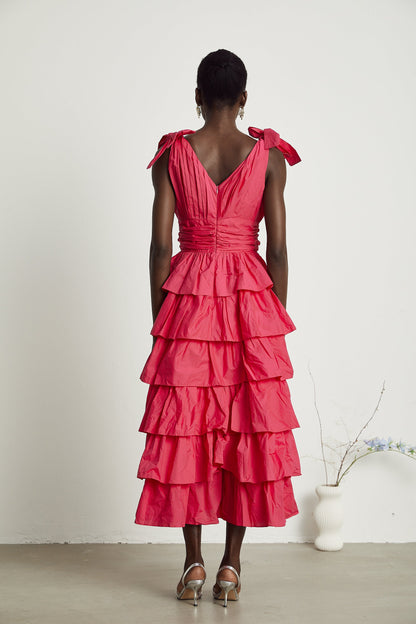 Émilienne tiered ruffled midi dress (US Only)