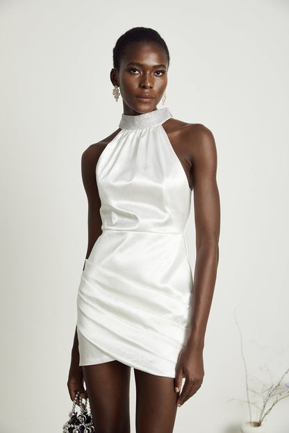 Tahiti embellished asymmetric mini dress (US Only)