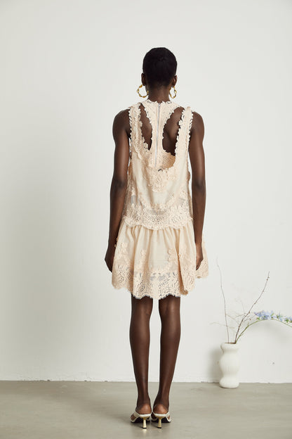 Dionne lace patch mini dress
