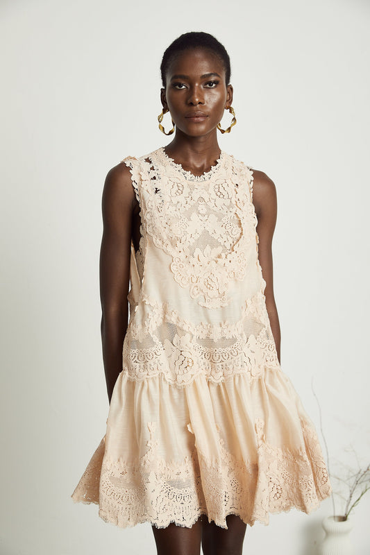 Dionne lace patch mini dress