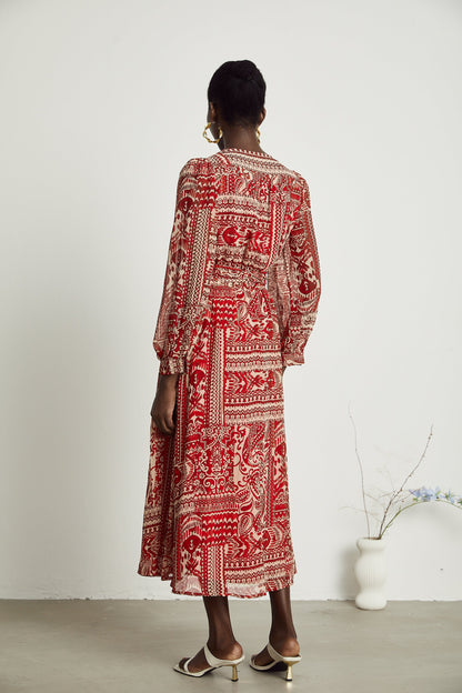 Camille pattern-print midi dress (US Only)
