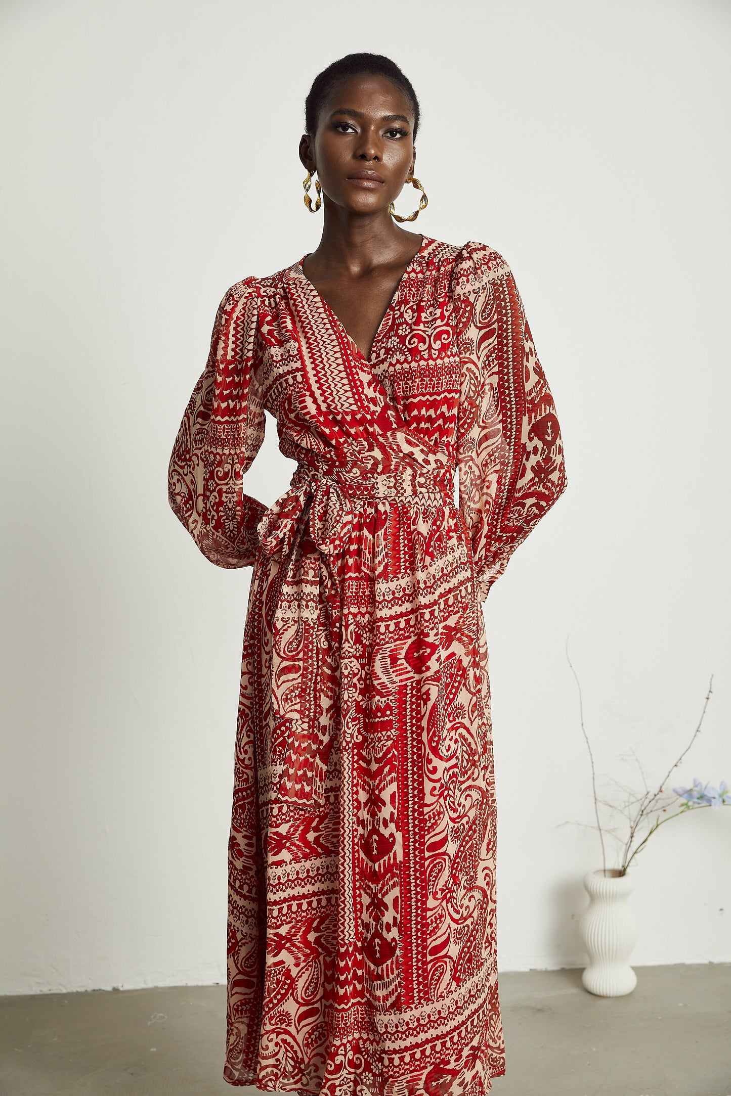 Camille pattern-print midi dress (US Only)