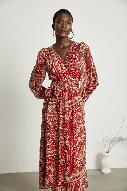 Camille pattern-print midi dress (US Only)