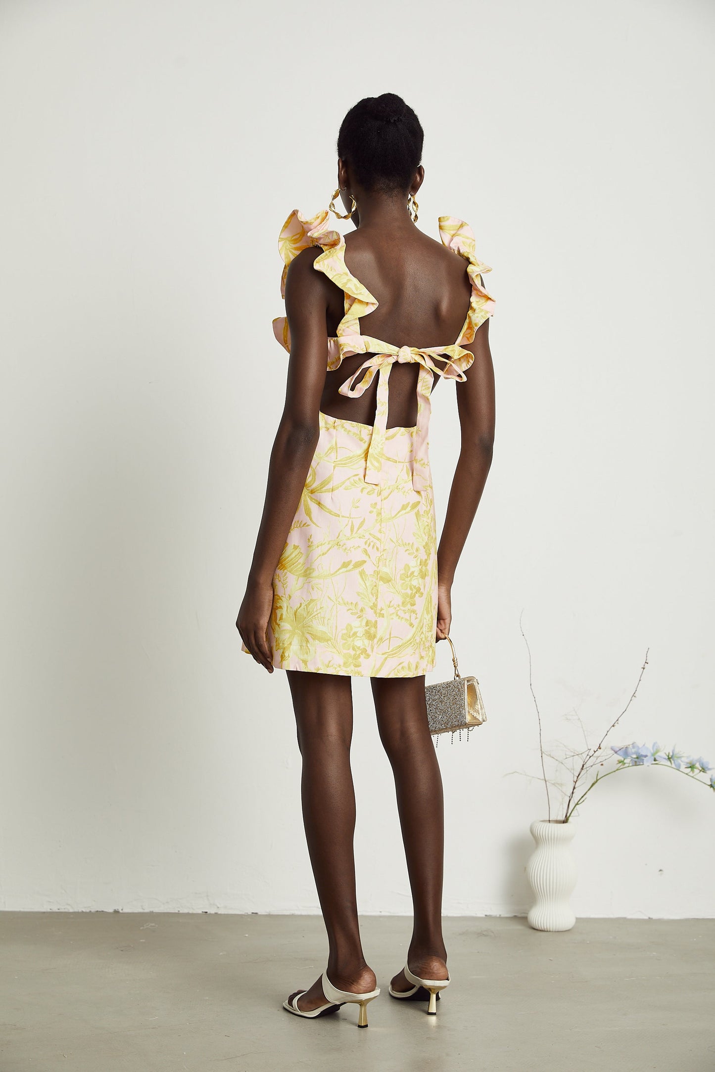 Solène ruffled floral-print mini dress (US Only)