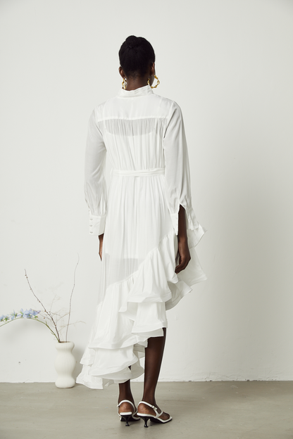 Désirée asymmetric-hem pleated midi dress (US Only)