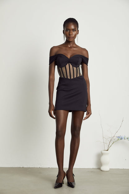 Laguna panelled corset mini dress (US Only)