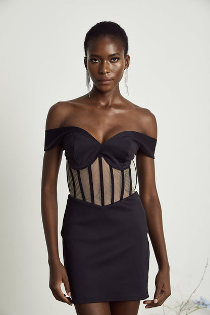 Laguna panelled corset mini dress (US Only)