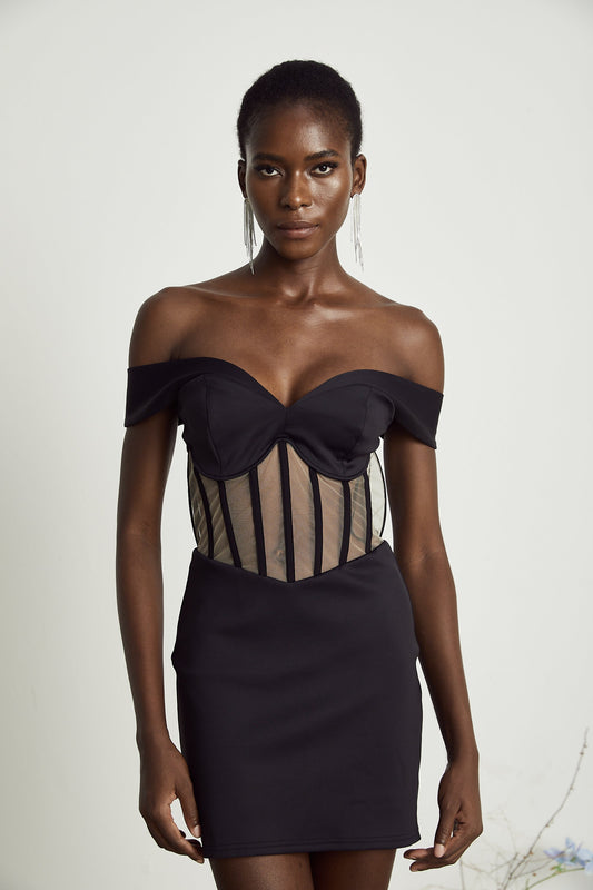 Laguna panelled corset mini dress (US Only)