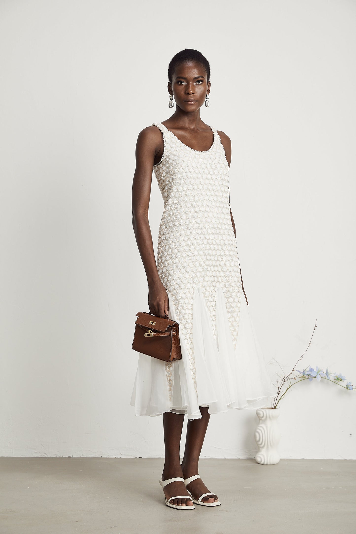 Isabeau faux-flower embellished tulle midi dress (US Only)