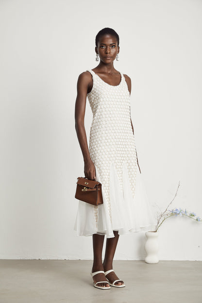 Isabeau faux-flower embellished tulle midi dress (US Only)